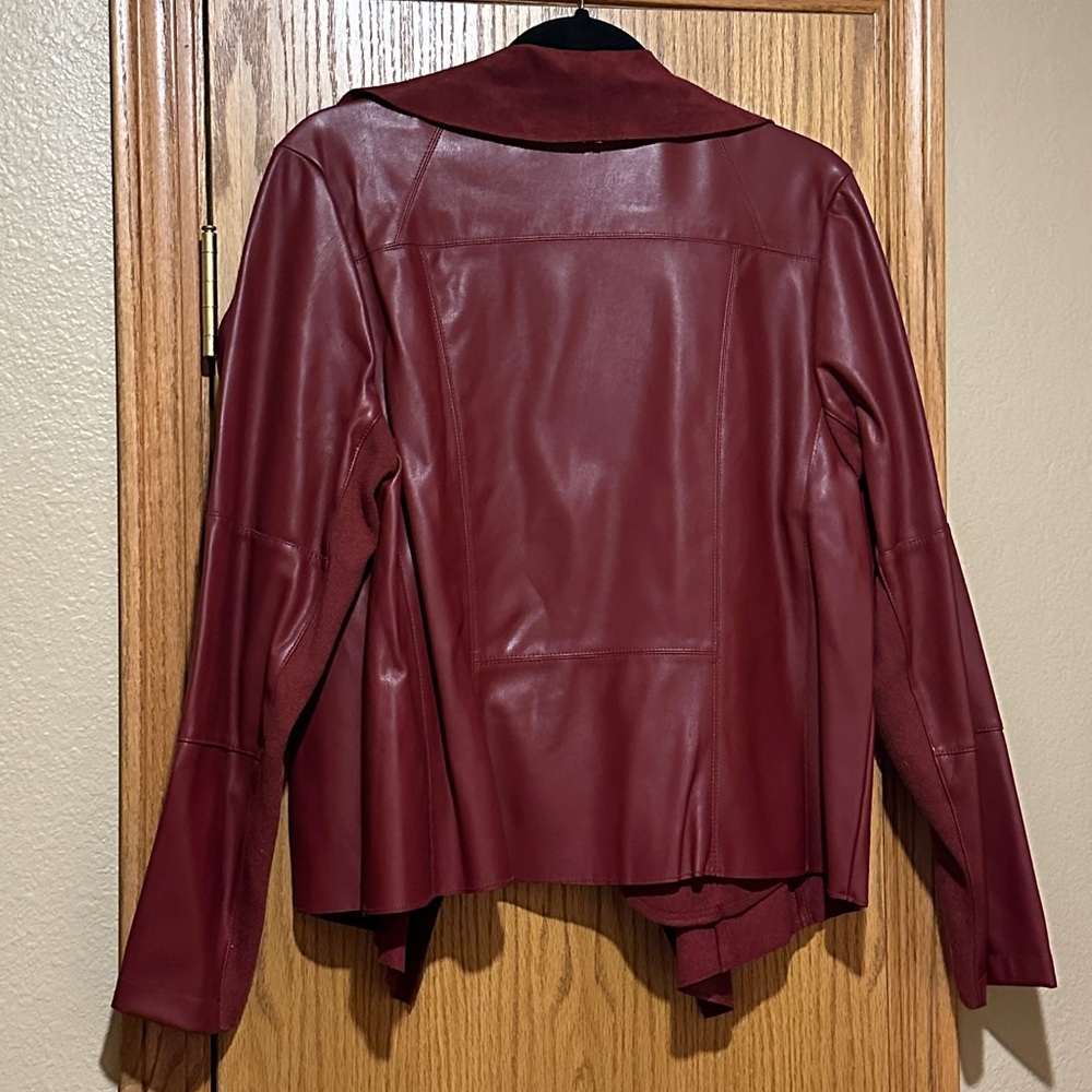 Bagatelle Deep Red Faux Leather Jacket - Picture 2 of 3